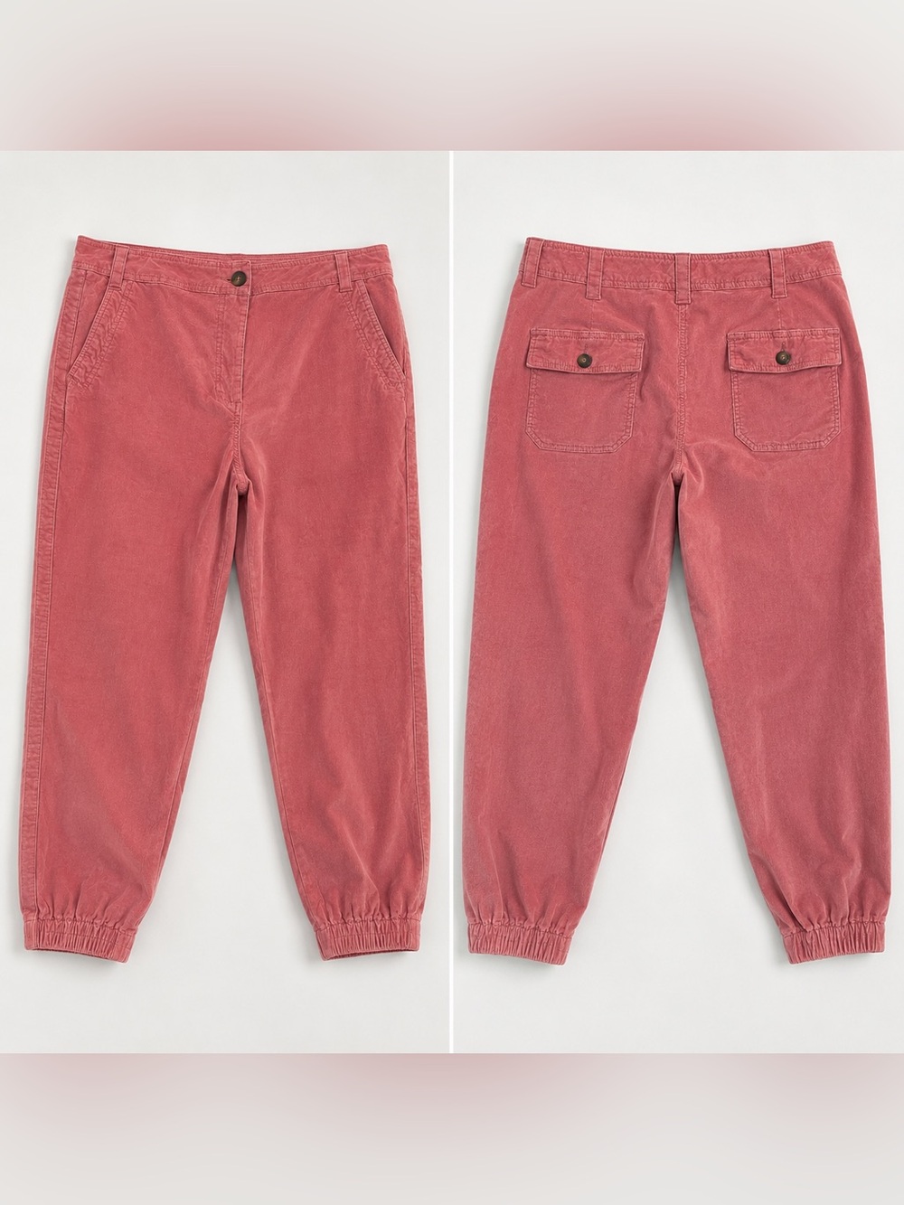 Boden Pink Corduroy Jogger Pants Women’s Size 12R Relaxed Ankle Pants